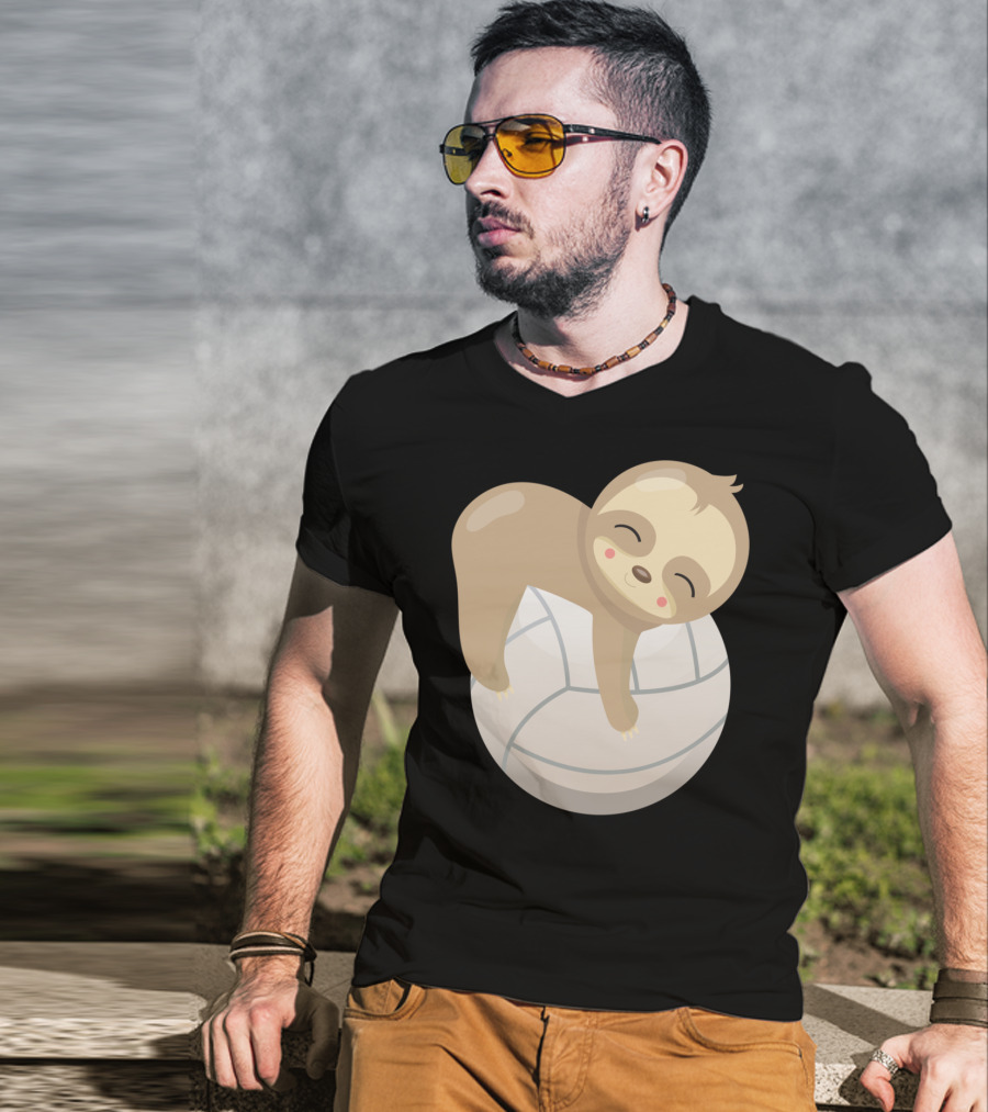 Sloth Volleyball Animal Love Cute Sleeping Baby T-Shirt