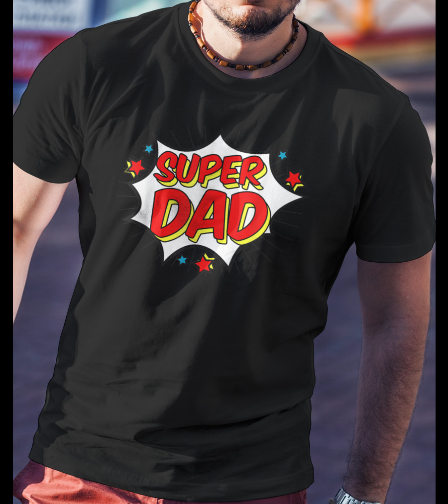Superhero Super Dad Comic Book Style Matching Family Hero T-Shirt