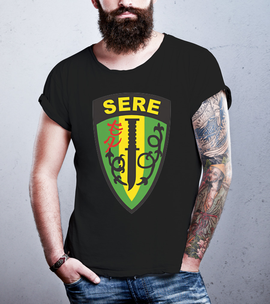 SERE Survival Evasion Resistance And Escape Military Patch With Dagger Emblem T-Shirt