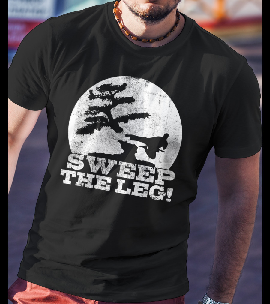 Sweep The Leg Karate Silhouette Bonsai Moon T-Shirt