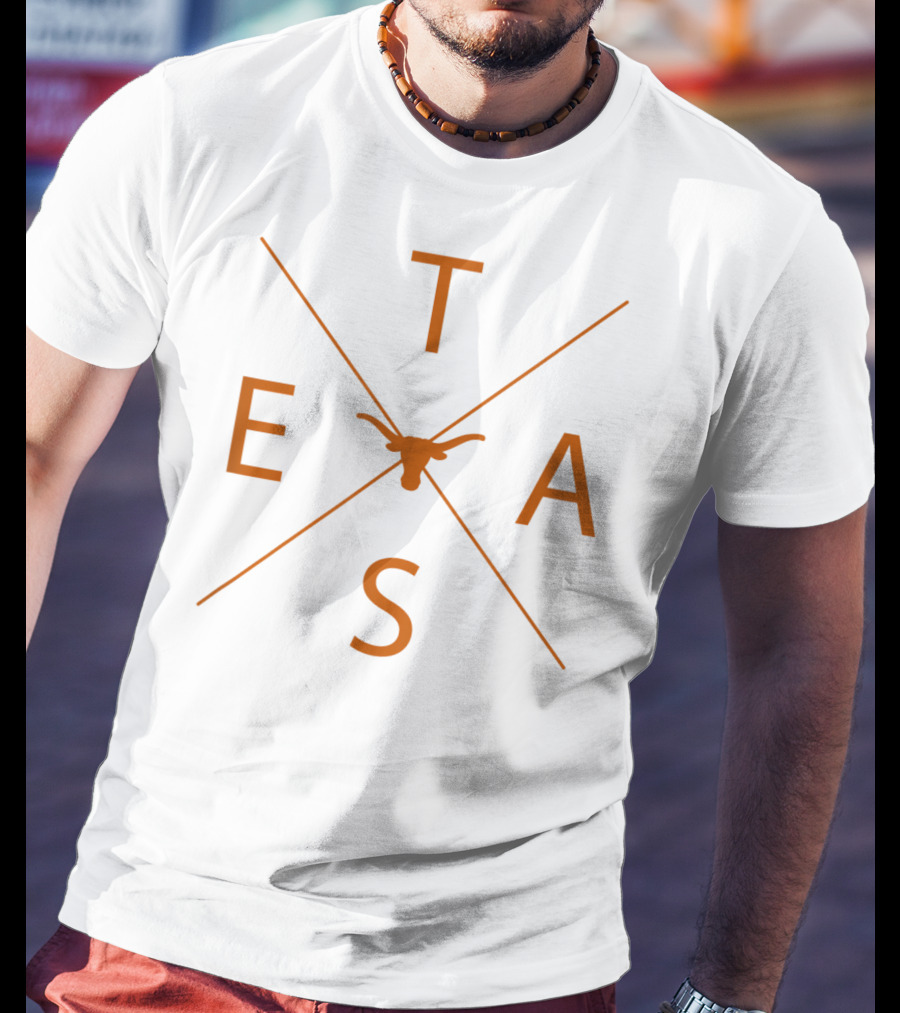 Texas Lone Star State Pride Cool Native Bull Head Monogram Texas T-Shirt