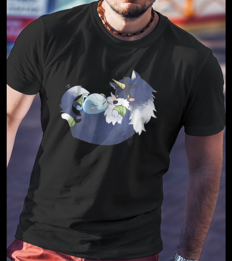That Time I Got Reincarnated As A Slime Anime Rimu And Wolf Cuddle Scene T-Shirt
