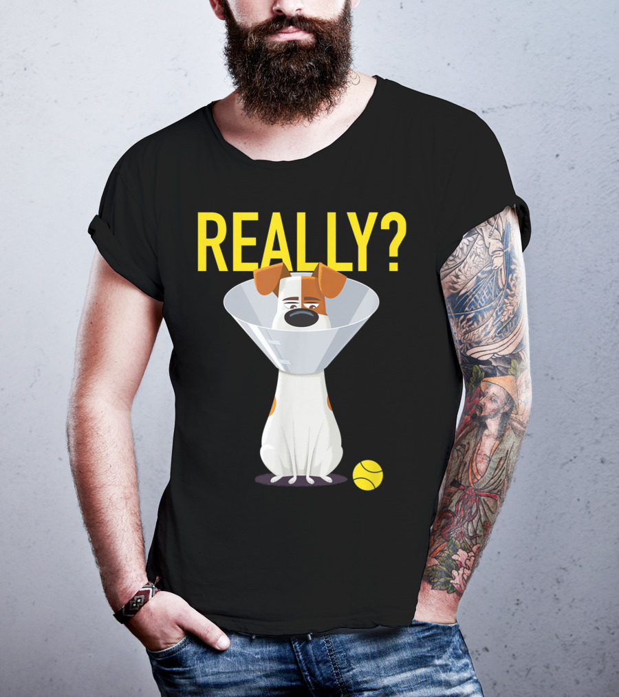 The Secret Life Of Pets 2 Max Really? Ball Cone Collar T-Shirt