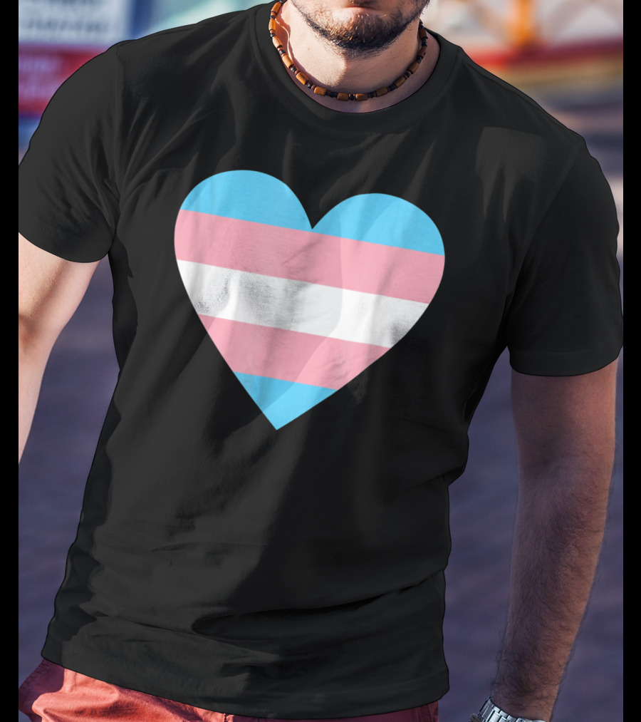 Transgender Flag Heart For Pride T-Shirt
