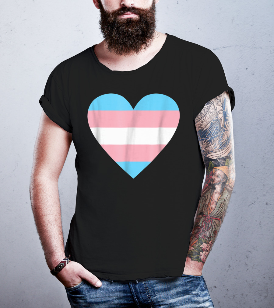 Transgender Flag Heart For Pride T-Shirt