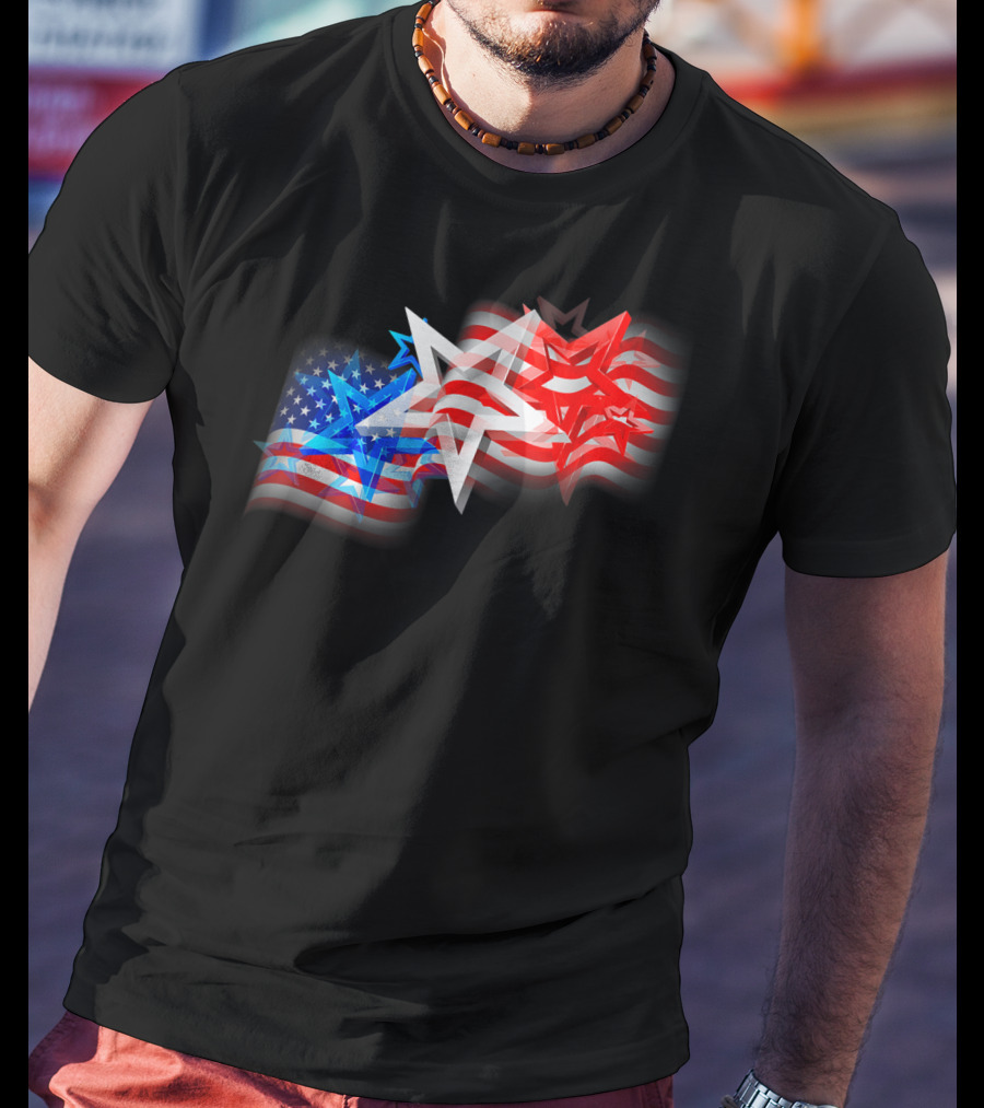 US Flag Patriotic American Stars And Stripes Iconic T-Shirt