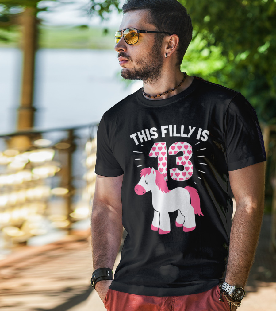This Filly Is 13 Birthday Girl Horse Lover T-Shirt