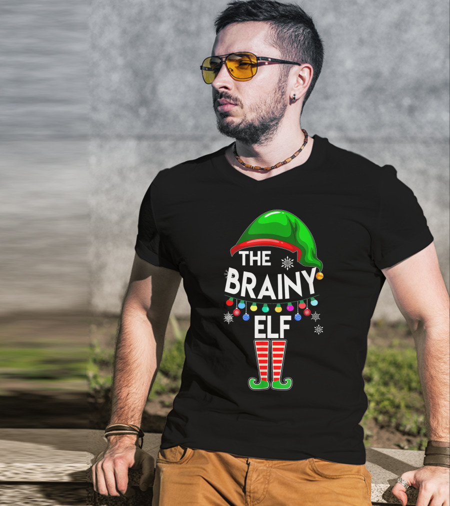 The Brainy Elf Family Christmas Holiday T-Shirt