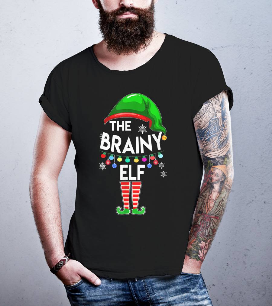 The Brainy Elf Family Christmas Holiday T-Shirt