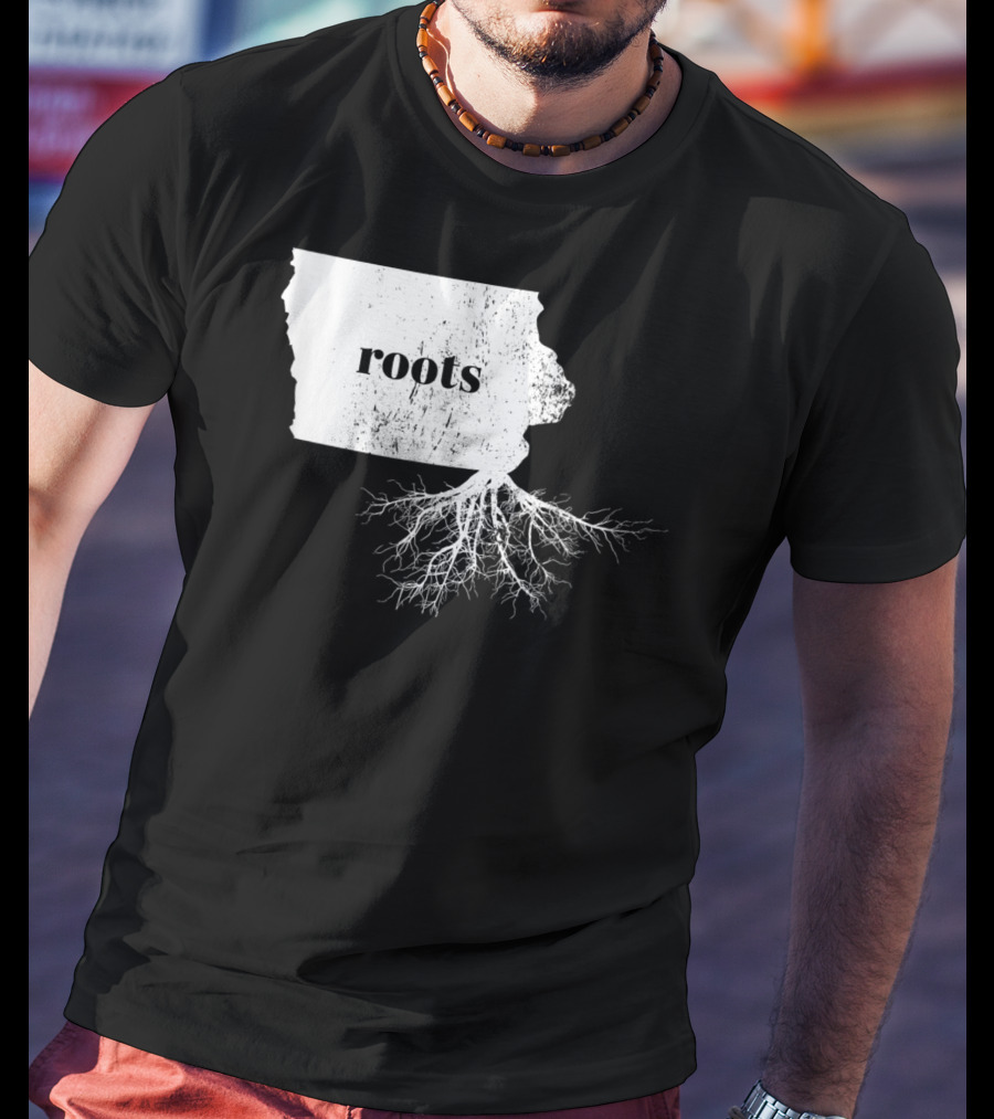 Iowa Roots State Map Men Kids Home Connection T-Shirt