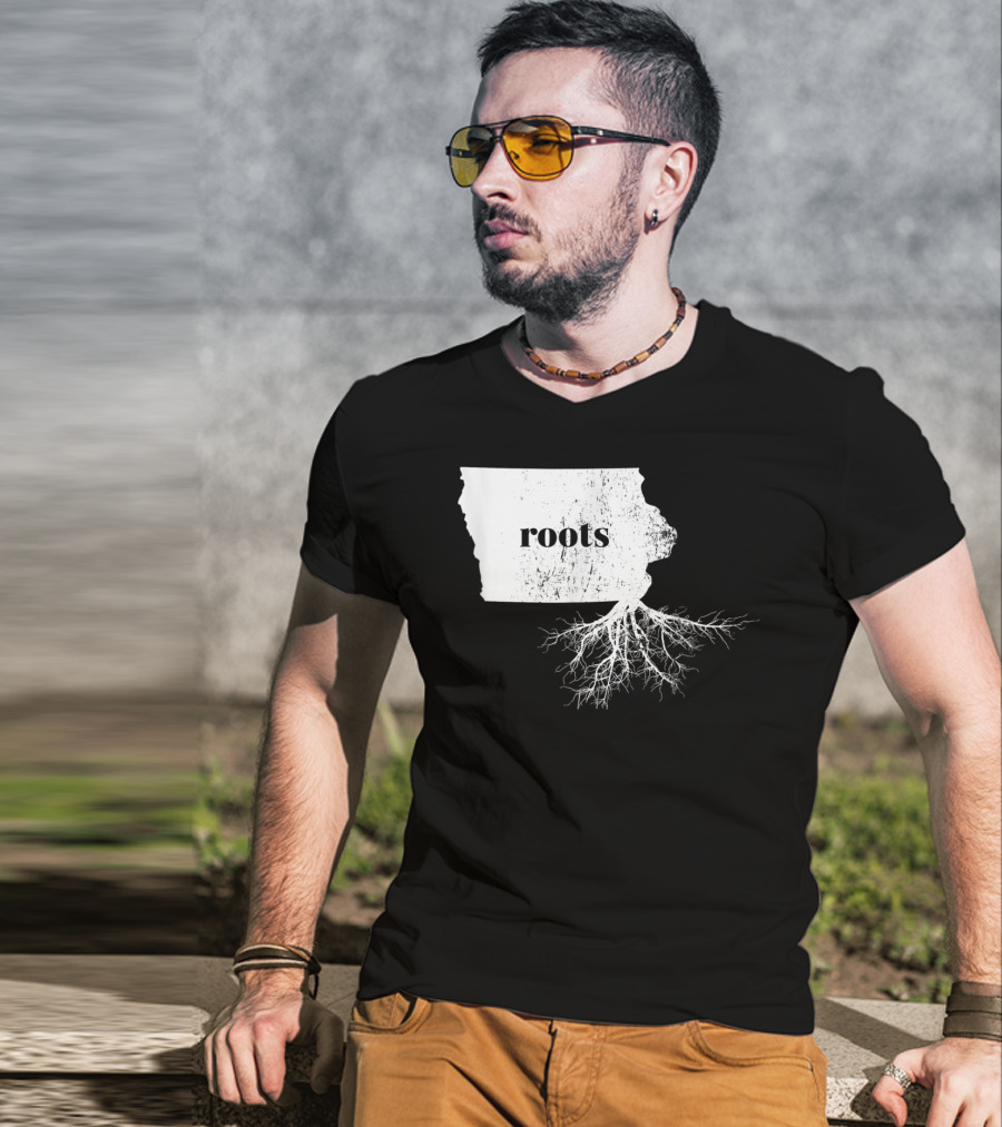 Iowa Roots State Map Men Kids Home Connection T-Shirt