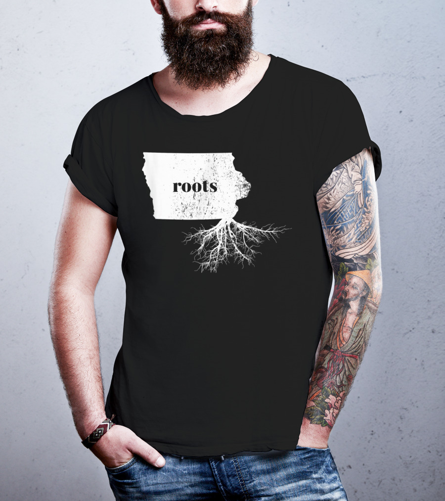 Iowa Roots State Map Men Kids Home Connection T-Shirt