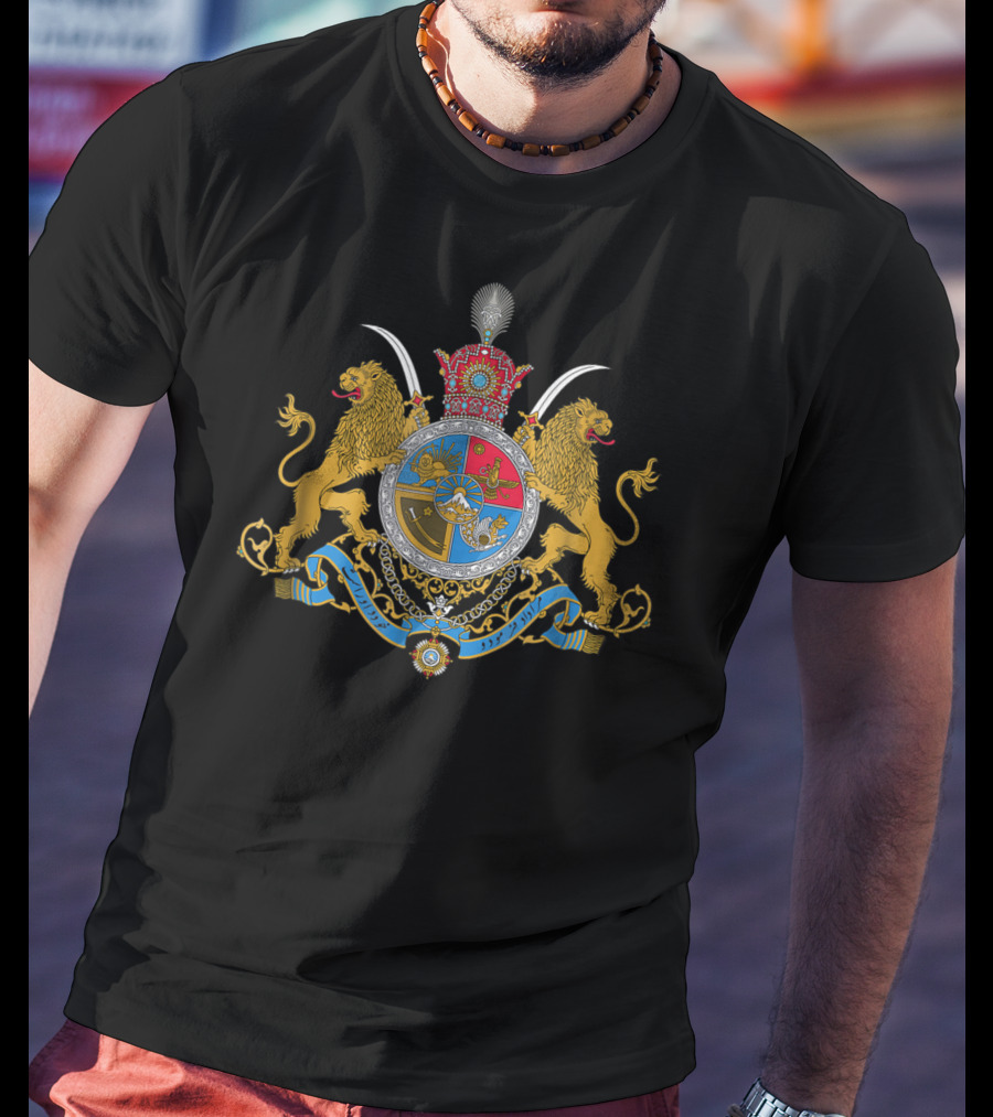 Iranian Coat Of Arms Crest Traditional Symbol Flag Souvenir T-Shirt