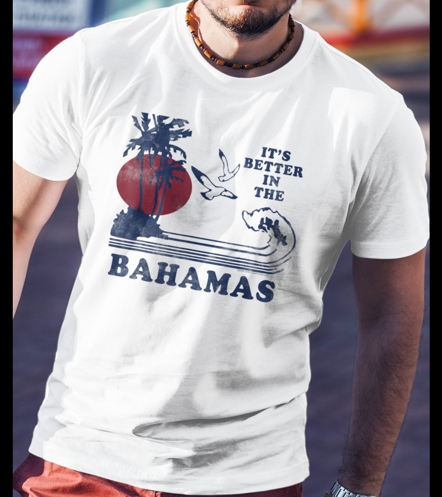 It's Better In The Bahamas Vintage 80S 70S Palm Trees Sunset T-Shirt