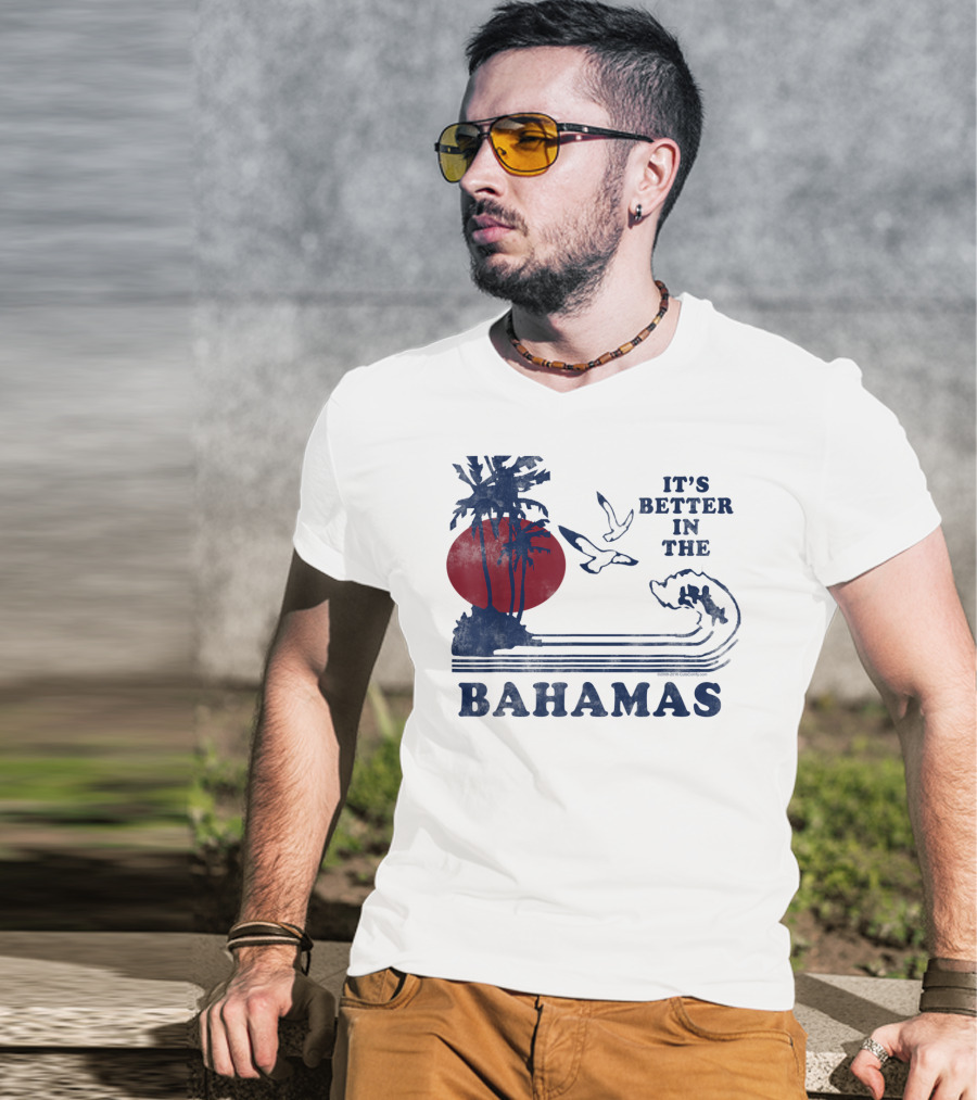 It's Better In The Bahamas Vintage 80S 70S Palm Trees Sunset T-Shirt