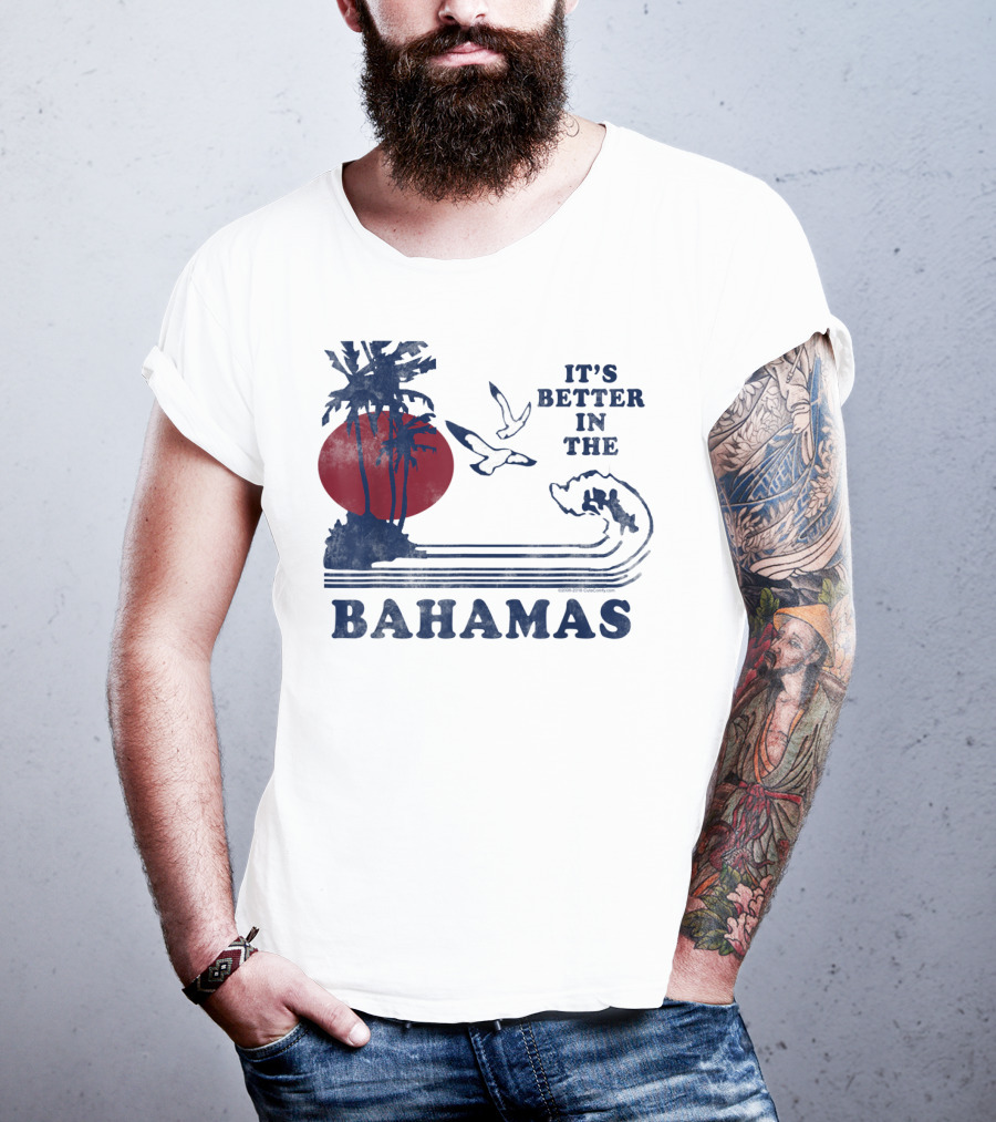 It's Better In The Bahamas Vintage 80S 70S Palm Trees Sunset T-Shirt