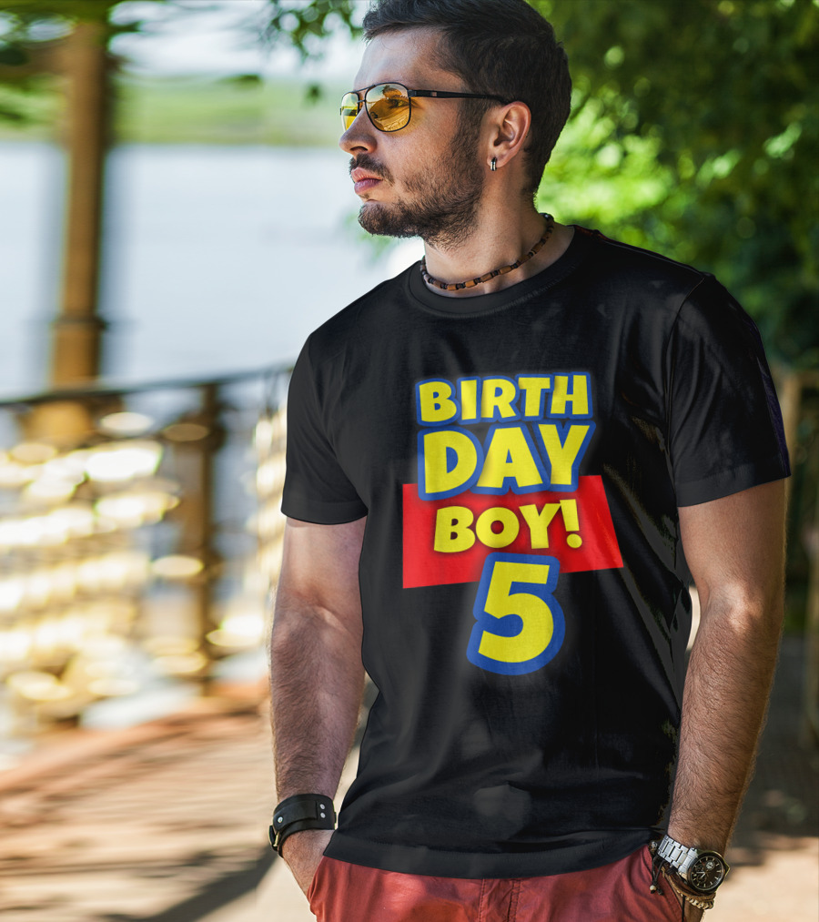 Birthday Boy 5 Year Old Toy Story Kids T-Shirt