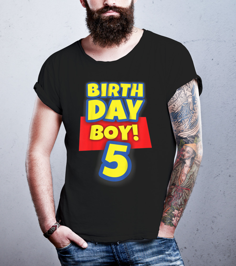 Birthday Boy 5 Year Old Toy Story Kids T-Shirt