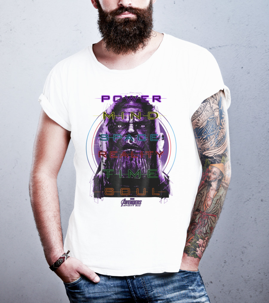 Marvel Avengers Infinity War Thanos Power Mind Space Reality Time Soul T-Shirt