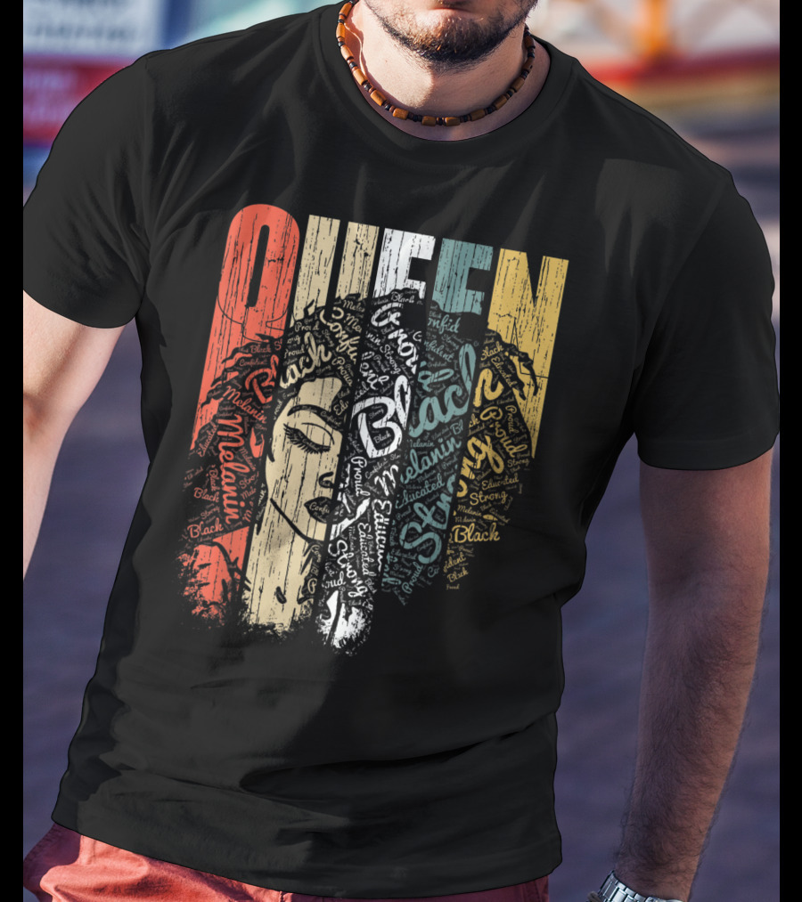 Queen Melanin Black Strong Empowered African American Woman T-Shirt