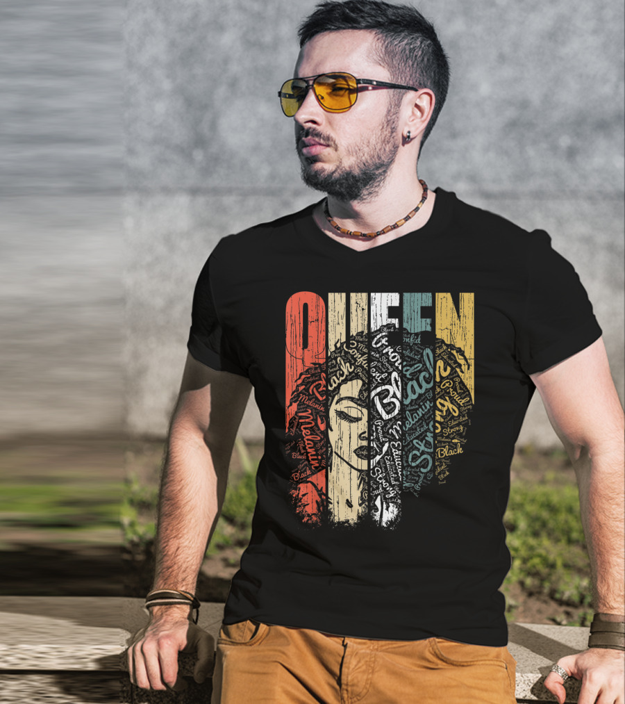Queen Melanin Black Strong Empowered African American Woman T-Shirt
