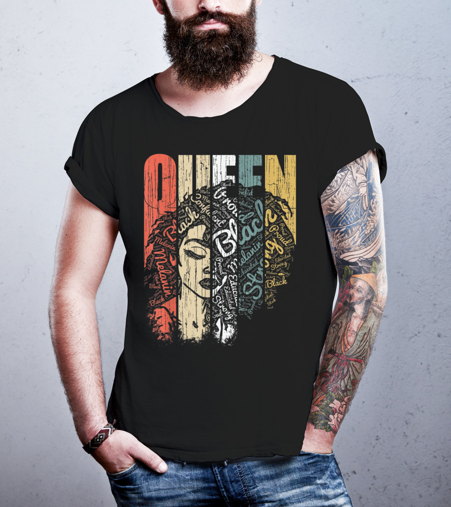 Queen Melanin Black Strong Empowered African American Woman T-Shirt