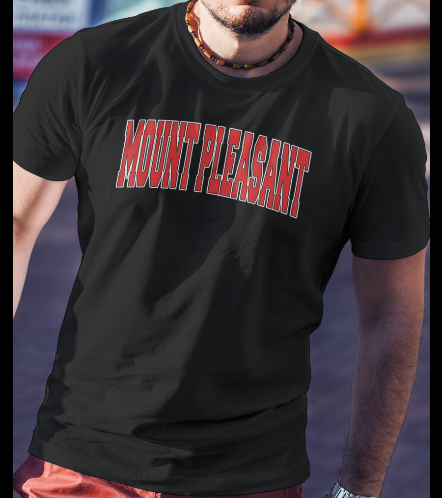 Mount Pleasant Tennessee Varsity Red Text USA Sports T-Shirt