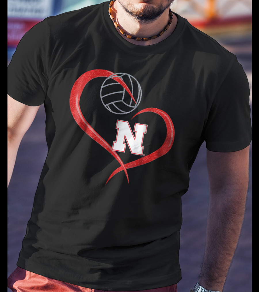 Nebraska Cornhuskers Volleyball Heart N T-Shirt