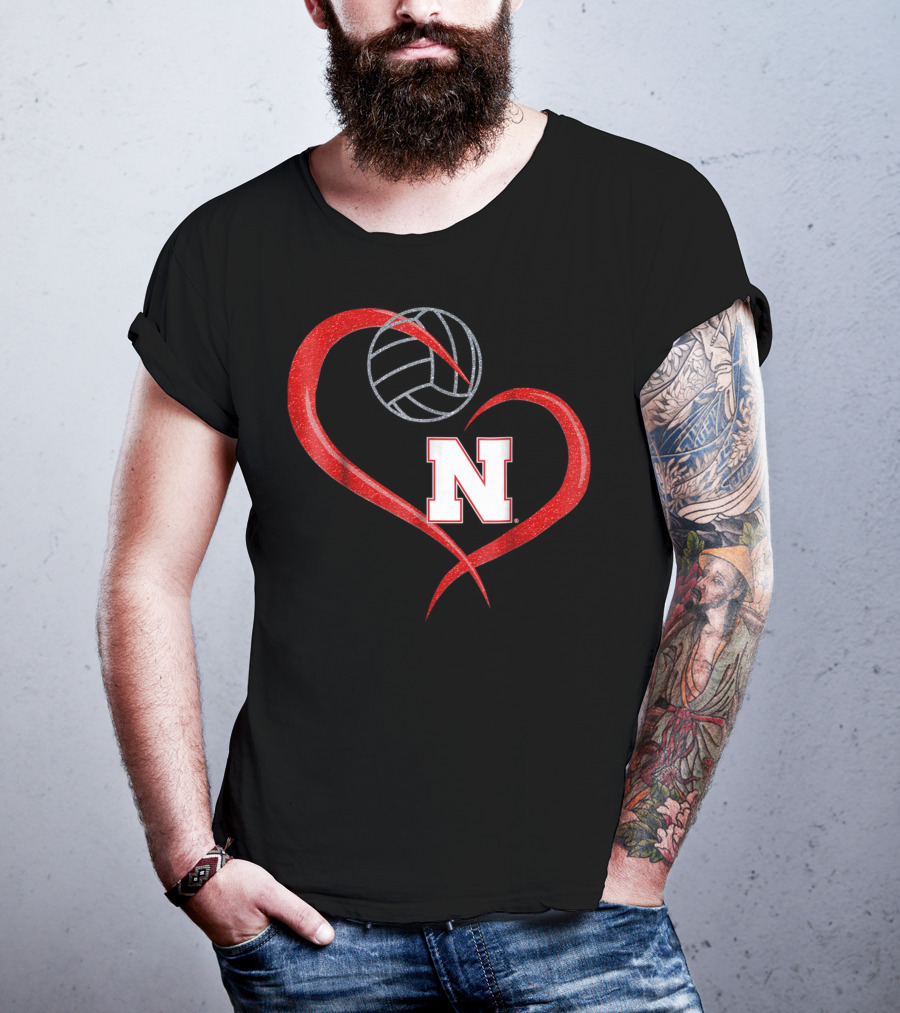 Nebraska Cornhuskers Volleyball Heart N T-Shirt