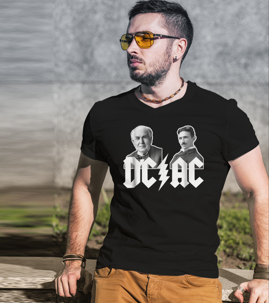 Nikola Tesla Thomas Edison DC AC Electric War T-Shirt