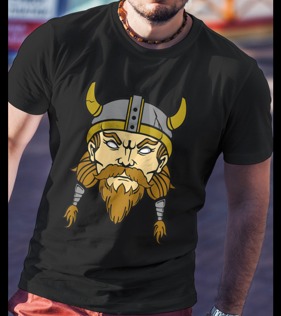 Norse Viking Berserker Warrior Helmeted Beard T-Shirt