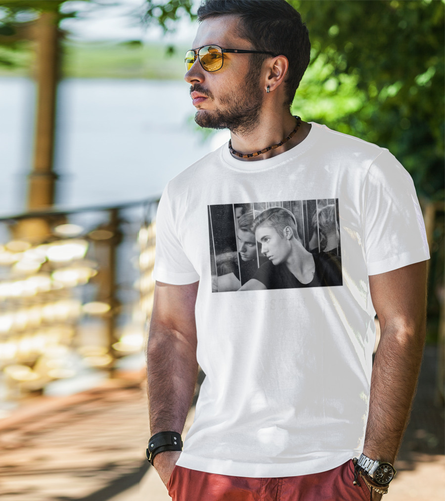 Justin Bieber Reflection Mirror Photography T-Shirt