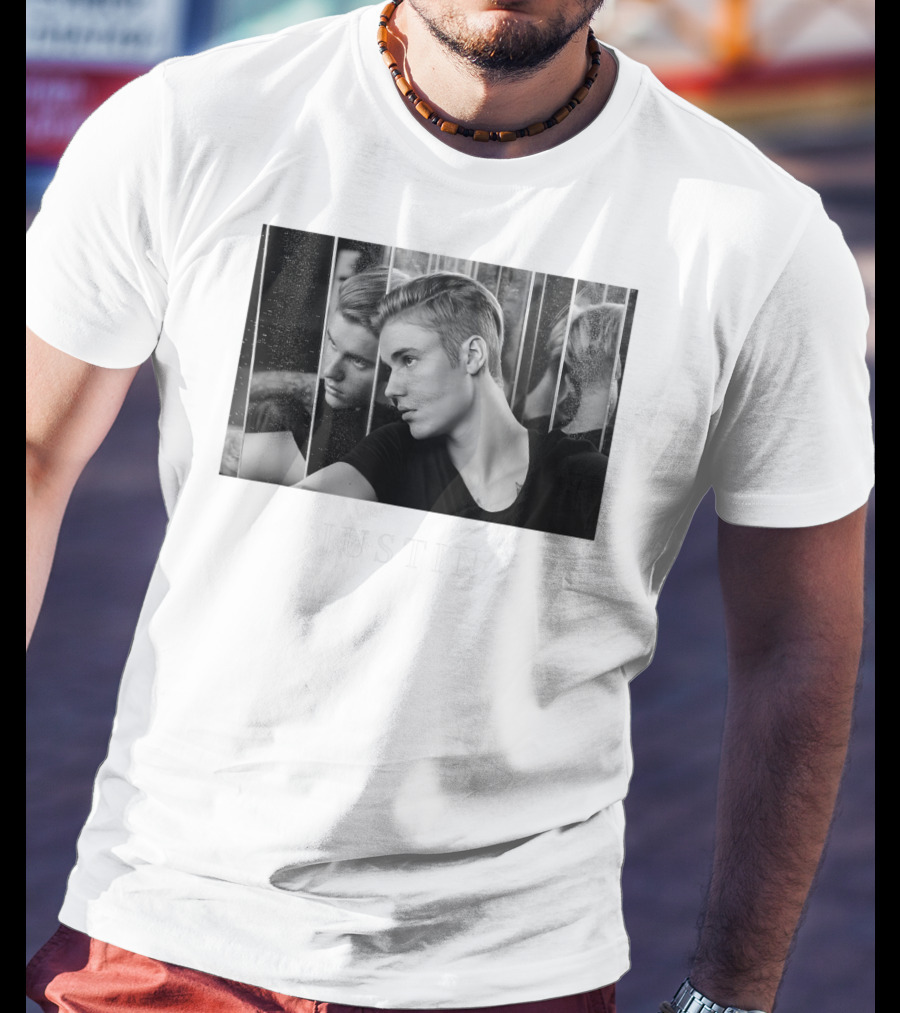 Justin Bieber Reflection Mirror Photography T-Shirt