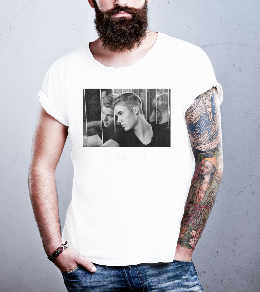 Justin Bieber Reflection Mirror Photography T-Shirt