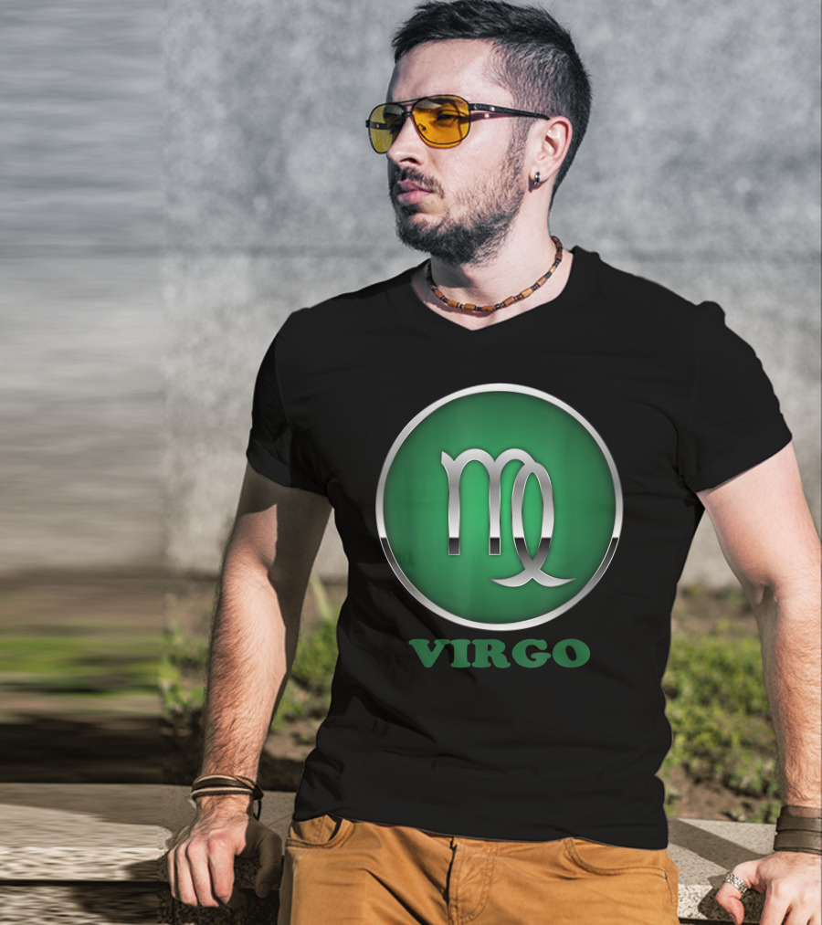Virgo Personalidad El Signo Del Zodíaco Símbolo Icońico Verde T-Shirt