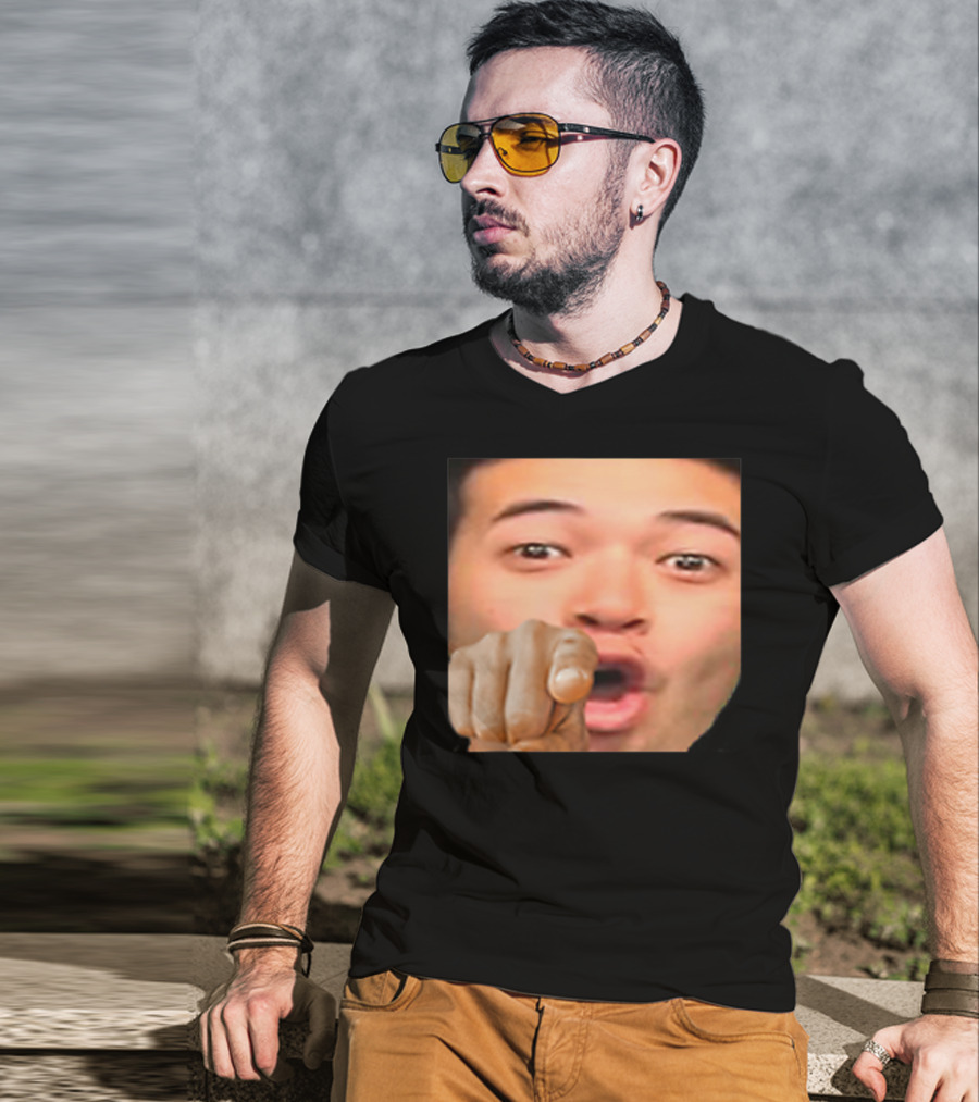 Pogyou Corner Emote Pointing Face Twitch Reaction T-Shirt