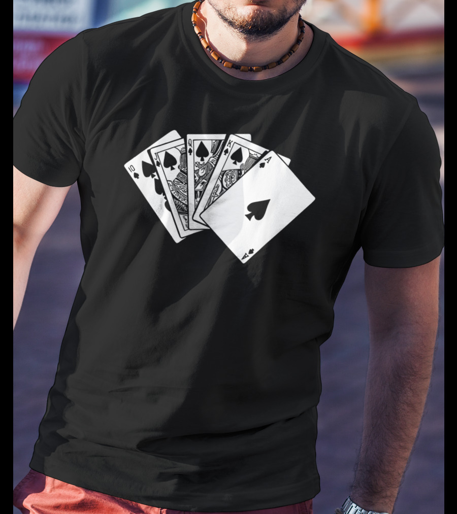 Royal Flush Spades Poker Hand Card Game T-Shirt