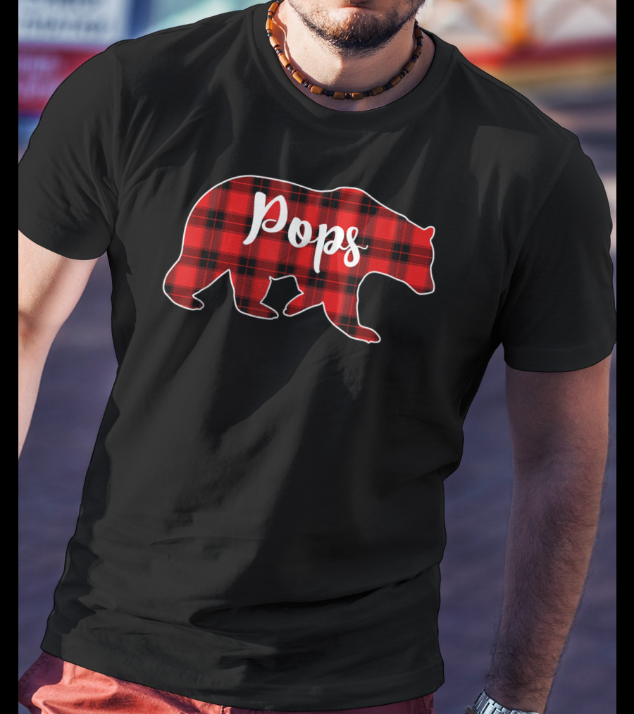 Pops Red Plaid Bear T-Shirt