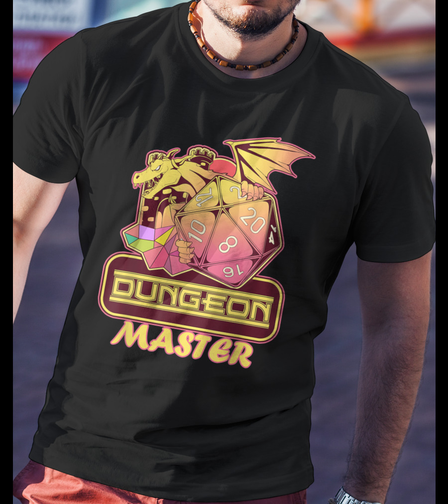 Dungeon Master Retro Tabletop Gaming Vintage Dragon Dice T-Shirt
