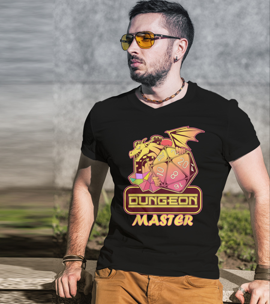 Dungeon Master Retro Tabletop Gaming Vintage Dragon Dice T-Shirt