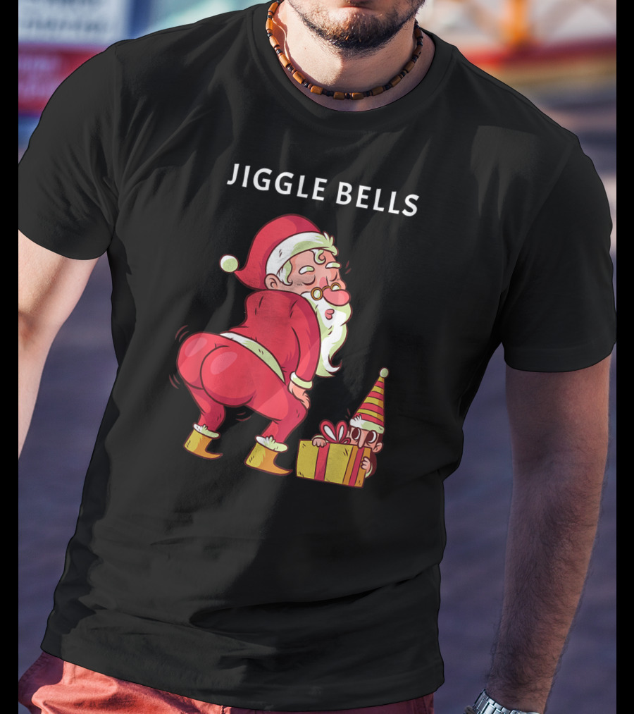 Jiggle Bells Santa Twerking With Gift T-Shirt