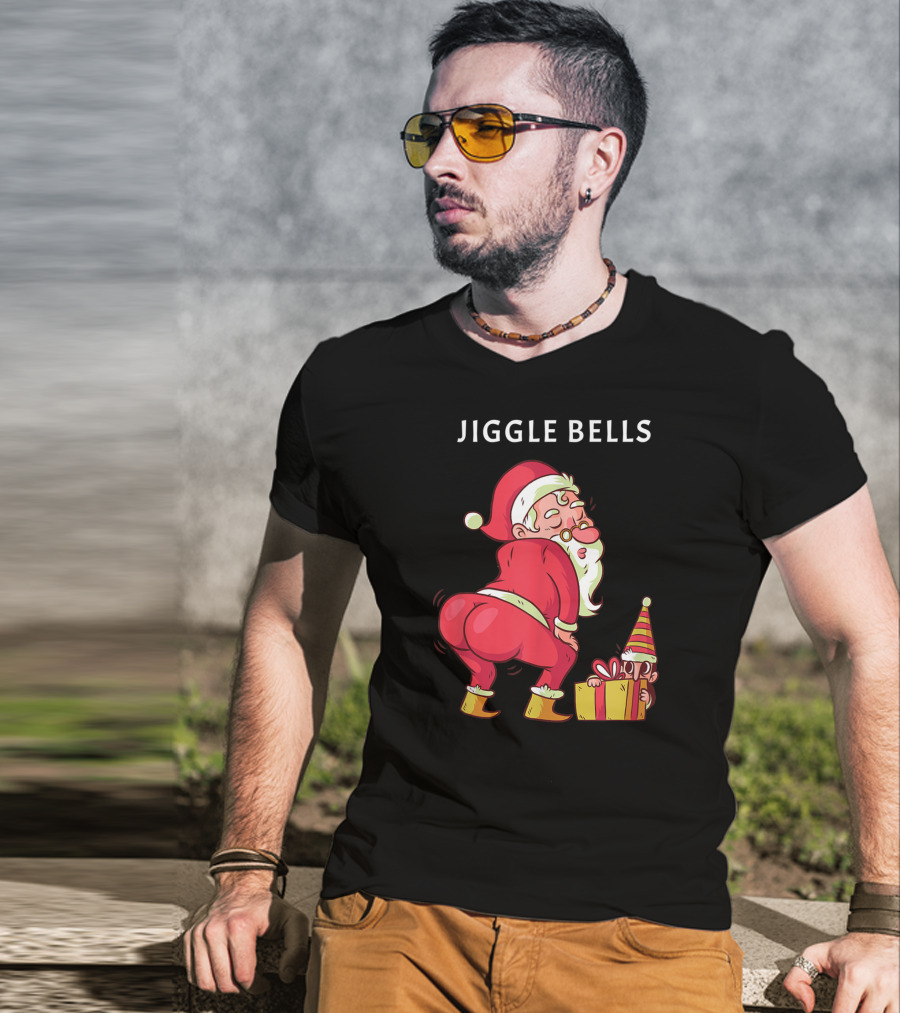 Jiggle Bells Santa Twerking With Gift T-Shirt