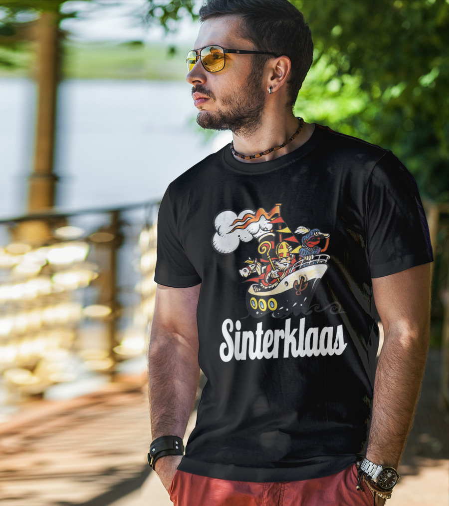 Sinterklaas Funny Sinterklaasboot With Zwarte Piet T-Shirt