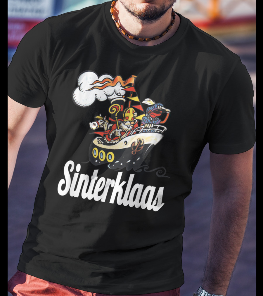Sinterklaas Funny Sinterklaasboot With Zwarte Piet T-Shirt
