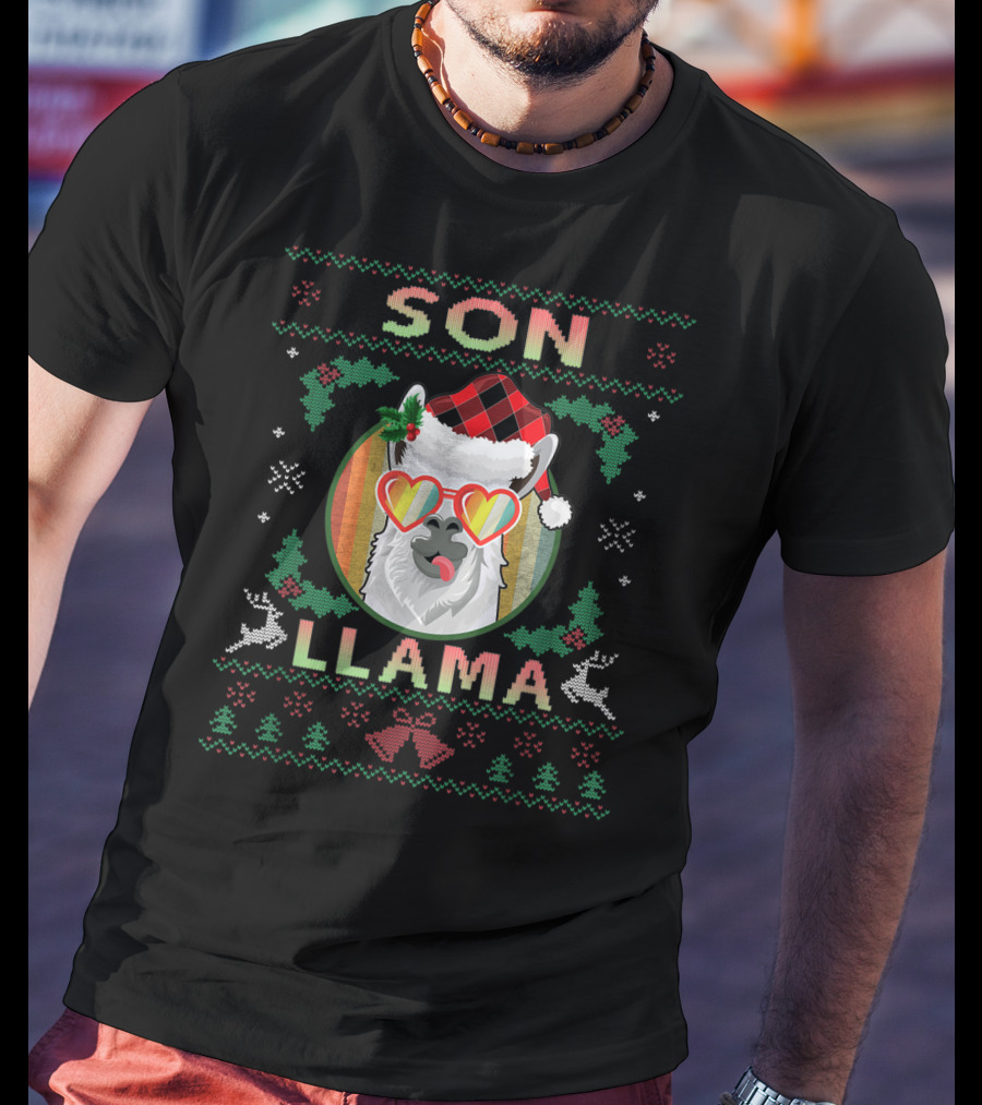Llama Lovers Son Christmas T-Shirt