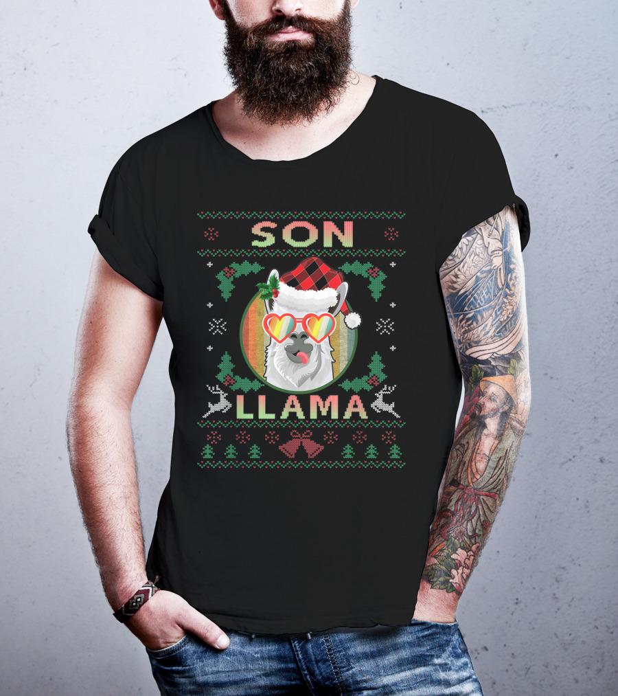 Llama Lovers Son Christmas T-Shirt