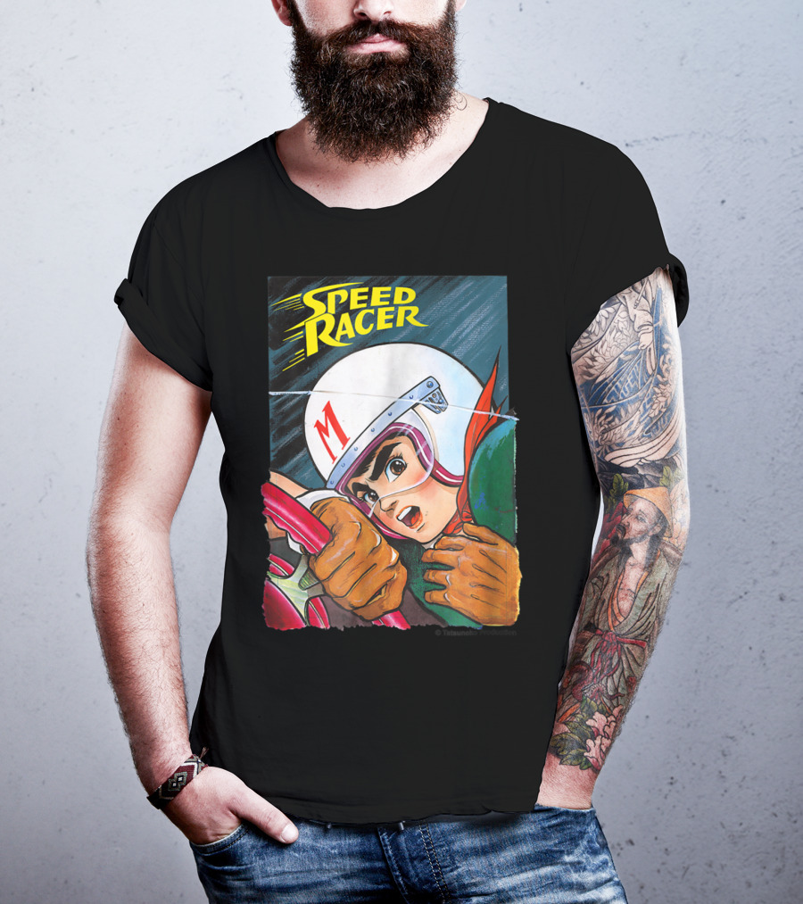 Speed Racer Close Up Helmet And Steering Wheel Action T-Shirt