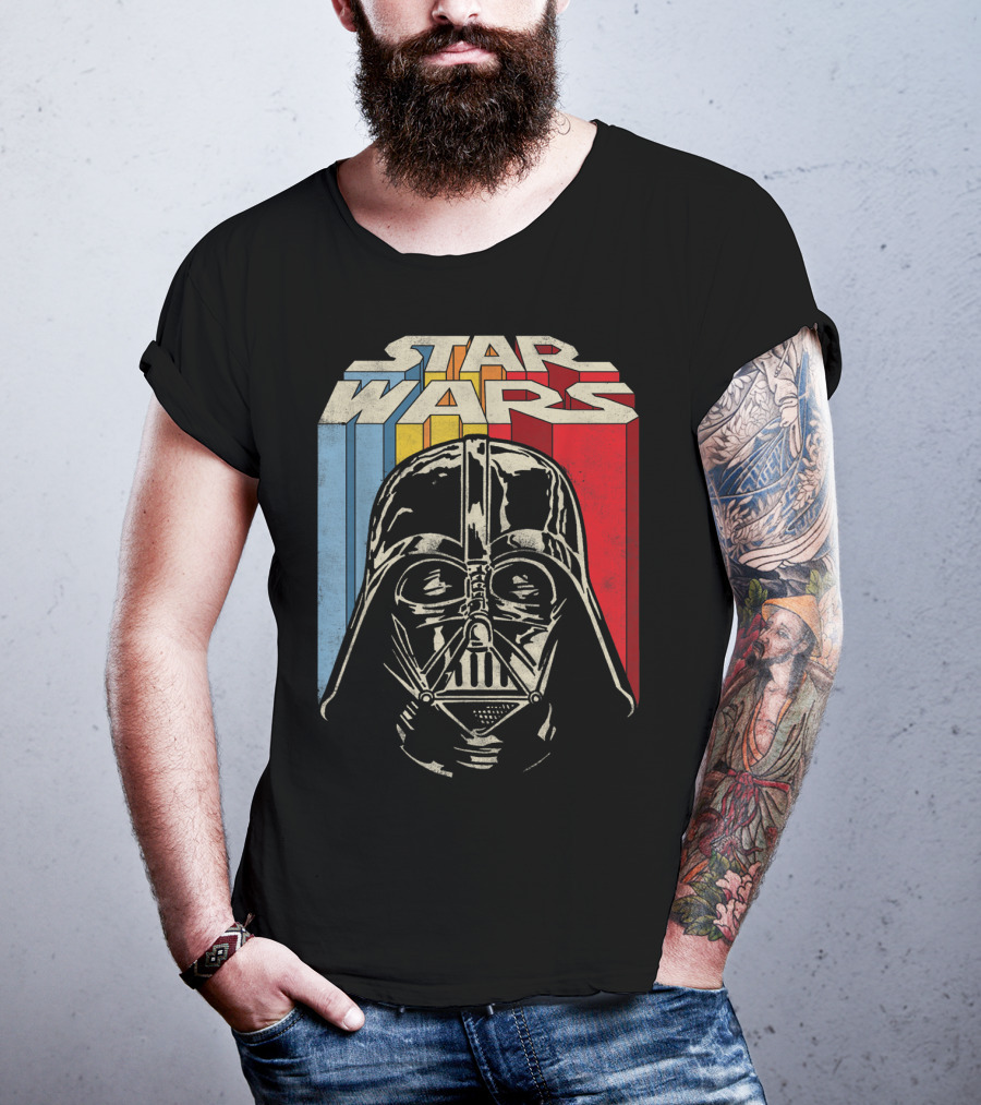 Star Wars Darth Vader Vintage Retro Stripes T-Shirt