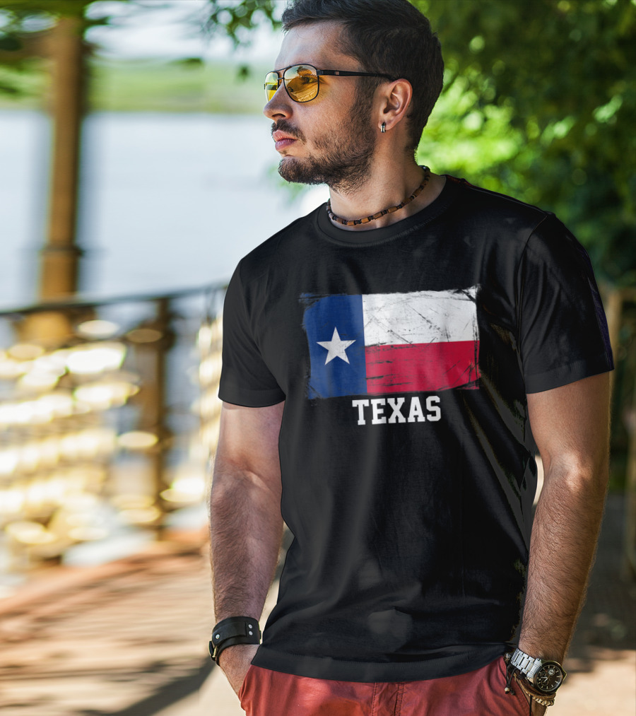 Texas Vintage Distressed Flag United States Iconic T-Shirt
