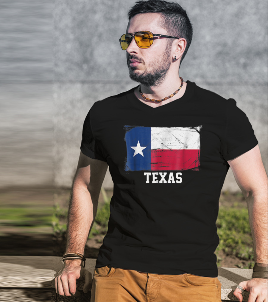 Texas Vintage Distressed Flag United States Iconic T-Shirt